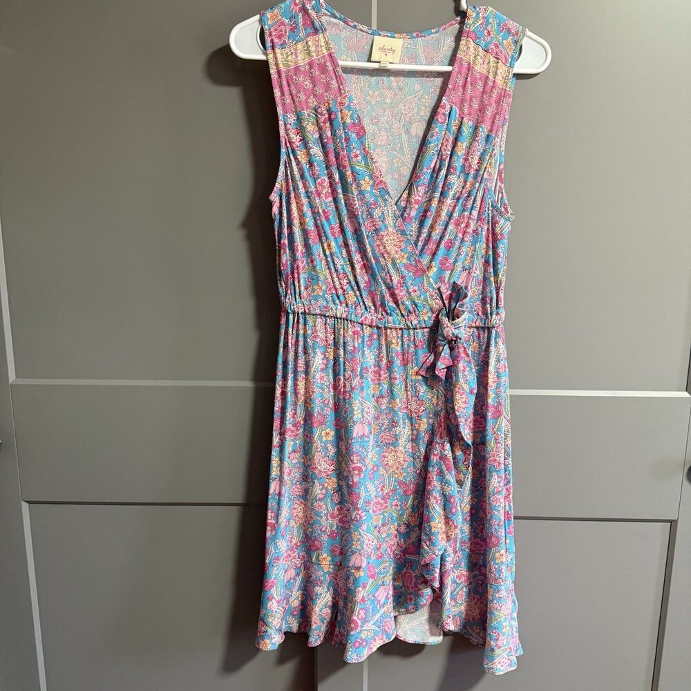 Plenty By Tracy Reese V-Neck Floral Sleeveless Elastic Waist Botanical Dress XSP